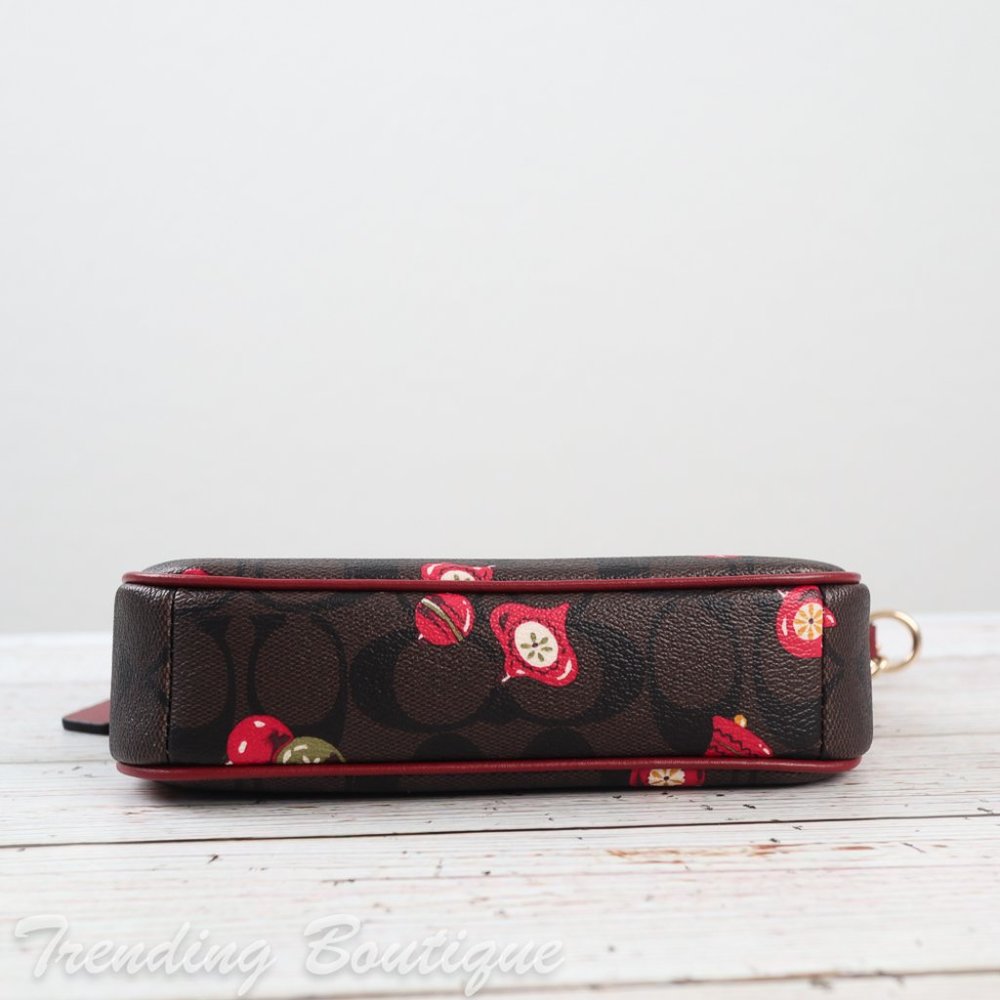 NWT Coach C7403 Nolita 19 in Signature Canvas with Ornament Print Brown Black - Picture 8 of 12